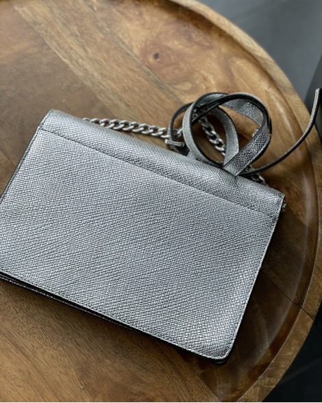 Kabelka dámská Michael Kors GUSSET stříbrná